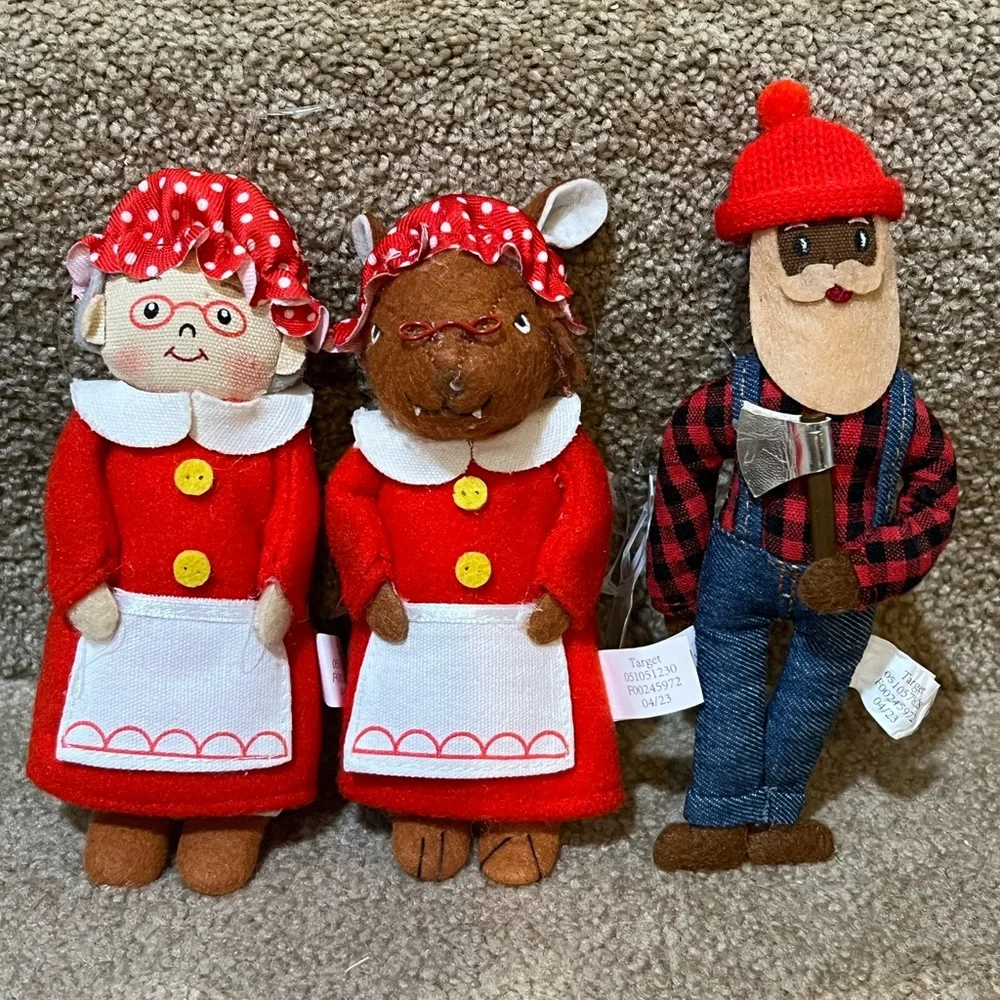 Target Wondershop 2023 Little Red Riding Hood Wolf Fabric Ornament Set Of 3 New